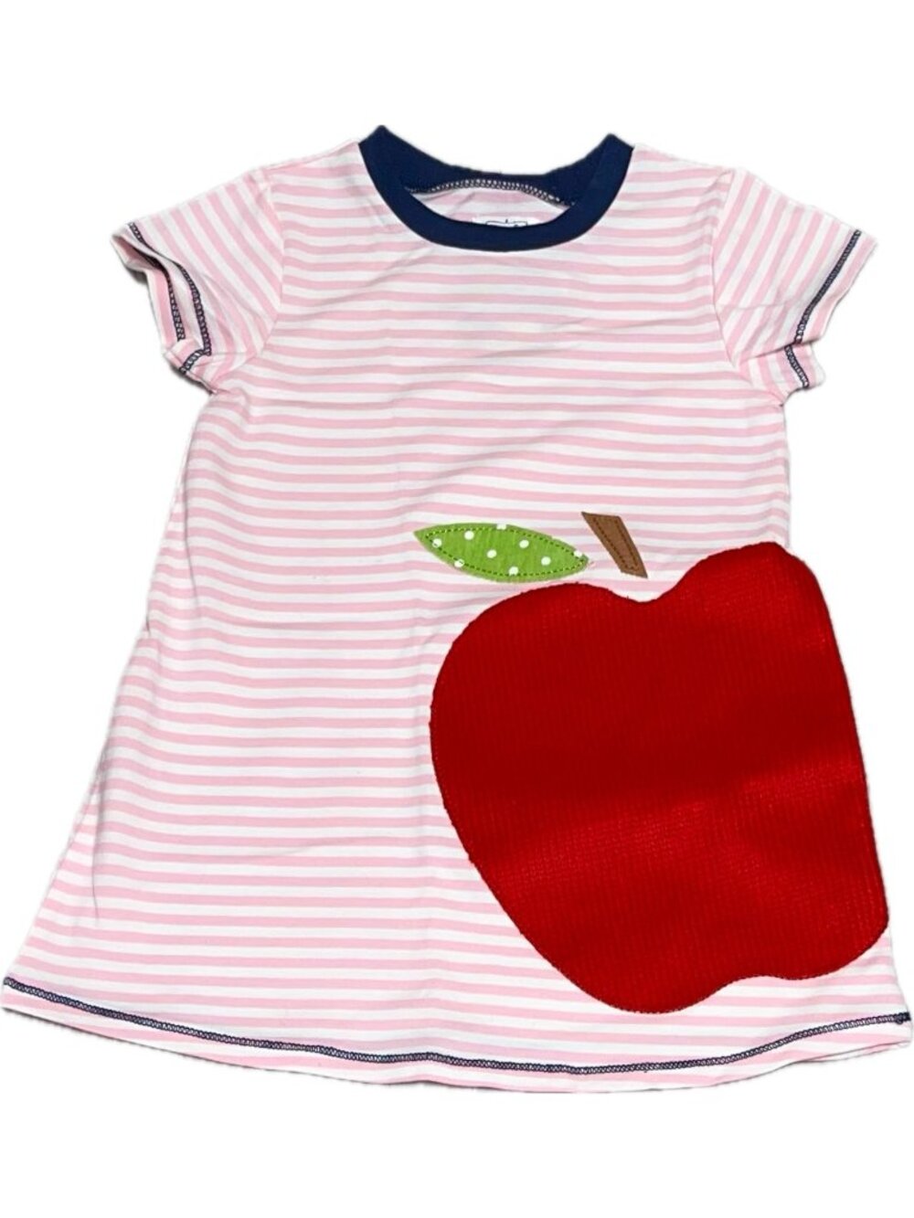 Mud Pie 12-18m apple orchard Dress Back to School Fall NWT jersey tshirt stripe